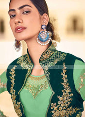 Nainika Palegreen Georgette Salwar Suits