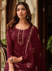 Nooreh Heavy Chinnon With Heavy Embroidery Salwar Kameez