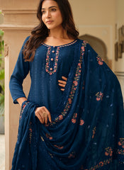 Nooreh Heavy Chinnon With Heavy Embroidery Salwar Kameez
