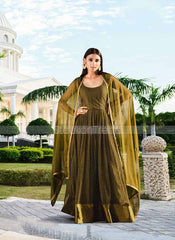 Khwaahish Olive Green Party Wear Designer Suits