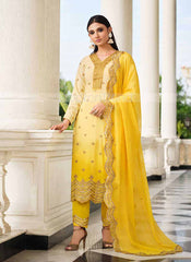 Khwaahish Yellow Party Wear Designer Suits