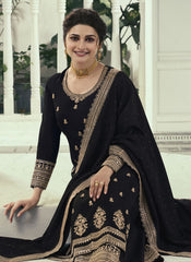 Kuleesh Vinay Shaheen 7 Embroidered Silk Georgette Black Salwar Kameez