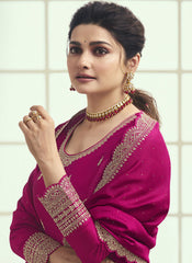 Kuleesh Vinay Shaheen 7 Embroidered Silk Georgette Pink Salwar Kameez