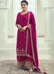 Kuleesh Vinay Shaheen 7 Embroidered Silk Georgette Pink Salwar Kameez