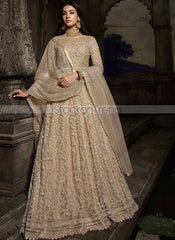 Moh Series Cream Heavy Bridal And Party Wear Dresses