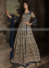 Moh Series Blue Heavy Bridal And Party Wear Dresses